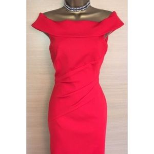 Karen Millen red Bardot dress new size 6